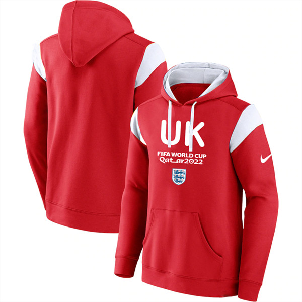 Men's England Red 2022 FIFA World Cup Soccer Hoodie